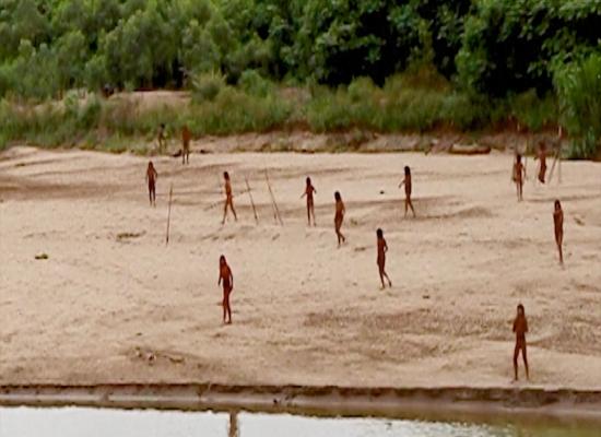 Video shows reclusive tribe searching for food on beach in the Amazon