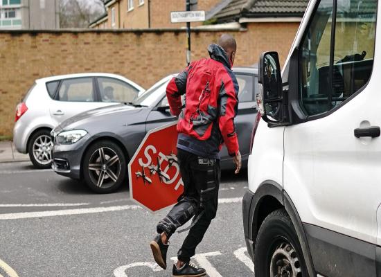 Man arrested after Banksy artwork ripped down from street