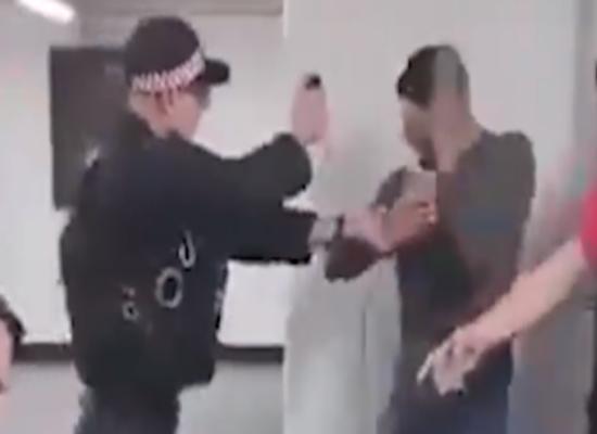 Police officer who stamped on man filmed pepper spraying different person minutes later