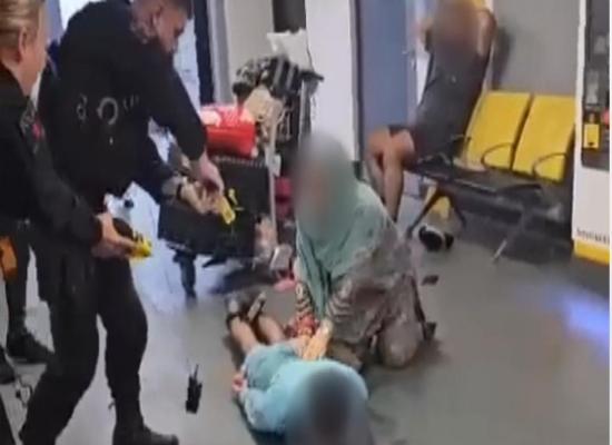 Police officer suspended over 'disturbing' airport arrest video  