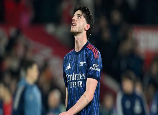 Declan Rice's foul-mouthed reaction to Arsenal's draw vs Nottingham Forest spotted by fans