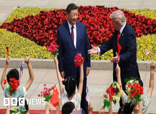 Flattery and fanfare as Trump welcomed to China - but thorny issues remain