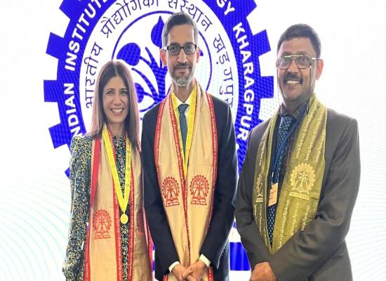 IIT-Kharagpur’s tribute: Sundar Pichai receives honorary Doctorate, Anjali Pichai earns distinguished alumnus award