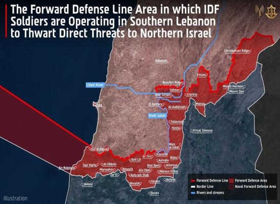 Israeli map shows continued troop deployment in Lebanon despite ceasefire