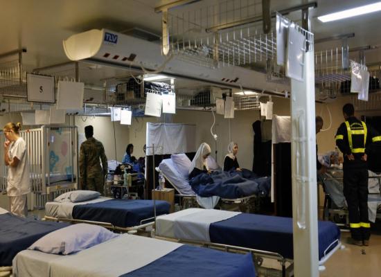 French warship turned field hospital treats injured Gazans off Egyptian coast