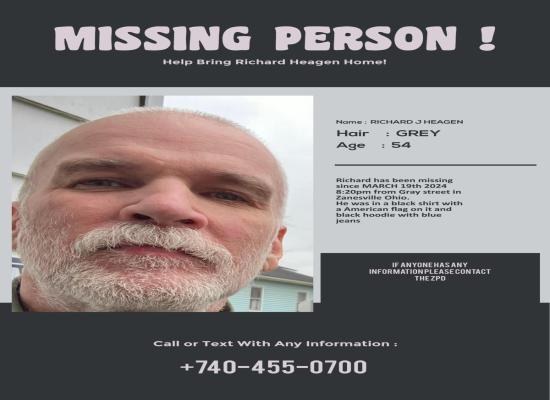 What happened to Richard Heagan? Zanesville man, 54, hasn't been seen since March 19