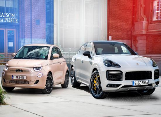 Fiat 500 et Porsche Cayenne : les Français, rois du grand écart