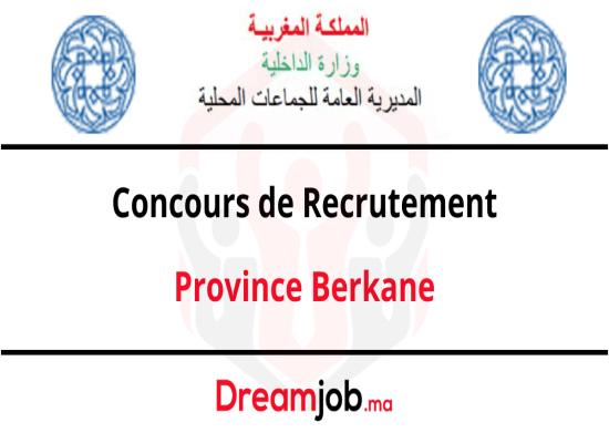 Concours de Recrutement Province Berkane 2023 (30 Postes)