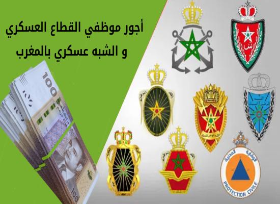 أجور موظفي القطاع العسكري و الشبه عسكري بالمغرب 2023-2024