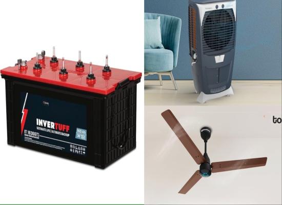 Amazon offers on summer appliances: Up to 52% off on ceiling fans, air coolers and inverter batteries