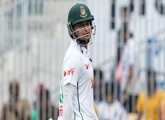 Shakib Al Hasan wraps black strap around his neck while batting against India in Chennai. Here's why?