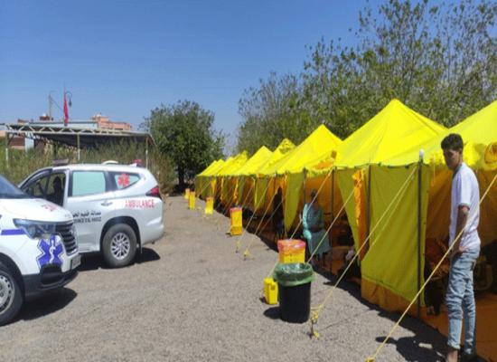 Province de Taroudant : Les FAR poursuivent la distribution des tentes pour l’hébergement des populations affectées par le séisme