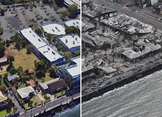 Before and after pictures show devastating impact of Hawaii wildfires