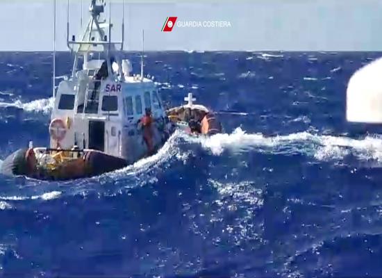 Dramatic video shows people being rescued in the Mediterranean - as mother and child die in shipwreck