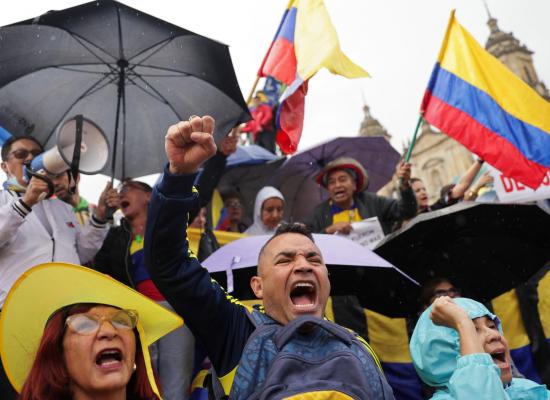 Huge crowds protest Colombian president’s planned reforms